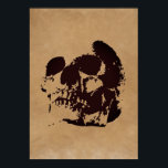 Poster Art Pop Brown crâne<br><div class="desc">Imaginaire Art Skull Skeleton Poster Imprimer - Black & Red Heavy Metal Punk Rock College Pop Art</div>