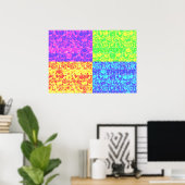 Poster Art pop bulles arc-en-ciel (Bureau à domicile)