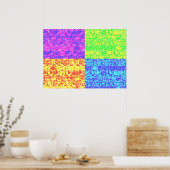 Poster Art pop bulles arc-en-ciel (Cuisine)