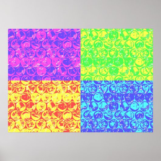 Poster Art pop bulles arc-en-ciel (Devant)