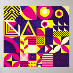 Poster Art pop, formes géométriques colorées.