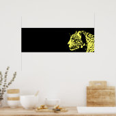 Poster Art pop Jaguar noir et jaune (Cuisine)