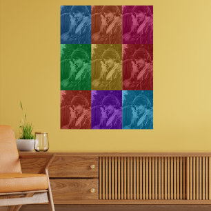 Poster Art Pop Mariage Rétro Coloré Grille de Photos Pers
