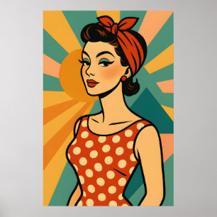 Poster Art Pop Moderne du Milieu du Siècle - Beauté Rétro