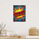 Poster Art Pop Moderne "Sizzle !" (Cuisine)