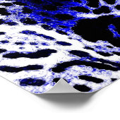 Poster Art pop noir et bleu Jaguar (Coin)