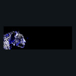 Poster Art pop noir et bleu Jaguar<br><div class="desc">Poster de la tête de Jaguar noir et bleu - Posters de Portrait Jaguar Imprimés - Photo de Jaguar de Pop Art - Big Wild Cats - La tête du Jaguar - Face de Jaguar</div>