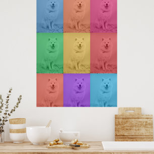 Poster Art Pop Rétro Coloré Personnalisé Grille Photo Chi