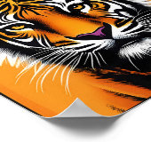 Poster Art Pop Tigre Grille Murale Gras Bold (Coin)