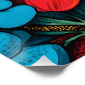 Poster Art Pop Vibrant Design floral avec tournesols (Coin)