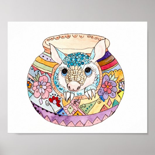 Poster Art populaire hispanique bébé armadillo (Devant)