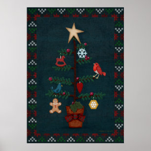 Poster Art populaire moderne Arbre de Noël L'art de Che