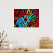 Poster Art populaire peinture de guitare mexicaine (Cuisine)