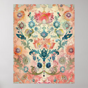 Poster Art populaire suédois Ethnique scandinave vintage