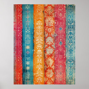 Poster Art populaire suédois Ethnique scandinave vintage