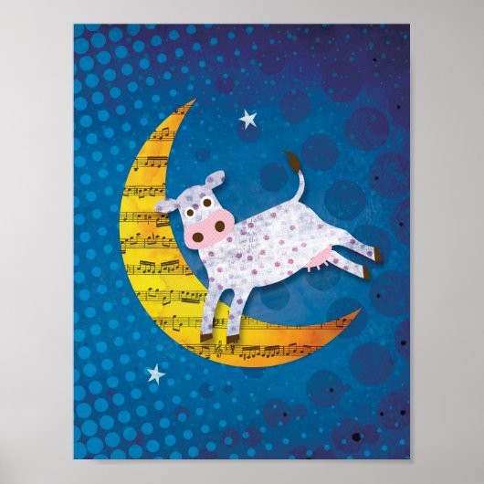 Poster Art populaire Vache sauta par-dessus la lune Compt (Devant)