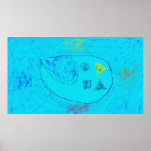 Poster Art Pot-pourri Bleu Aqua Minimal Art Abstrait (Devant)