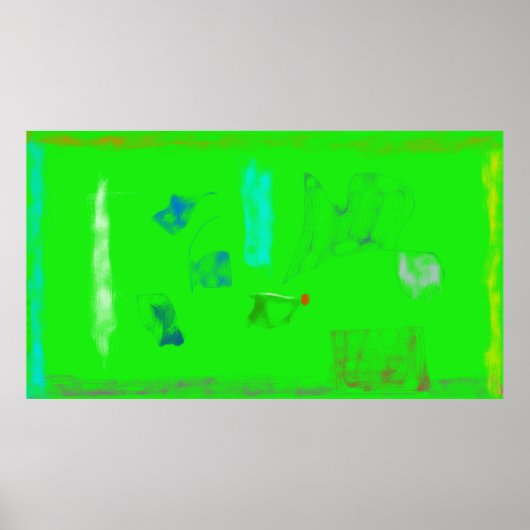 Poster Art Pot-pourri Minimalisme Vert Abstrait (Devant)