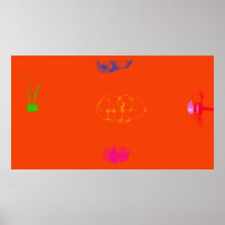 Poster Art Pot-pourri Orange Minimaliste Abstrait