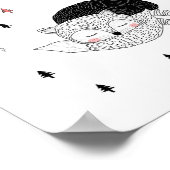 Poster Art pour la nurserie, Illustration de renard, Beau (Coin)