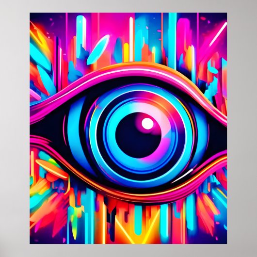 Poster Art Psychédélique de l'Œil (Devant)