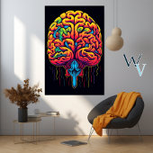 Poster Art psychédélique du cerveau