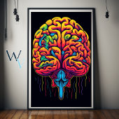 Poster Art psychédélique du cerveau