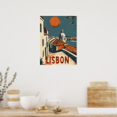 Poster Art publicitaire Vintage voyage de Lisbonne (Cuisine)