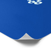 Poster Art Quantique Argent Bleu Glace Profonde (Coin)