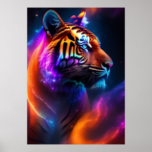 Poster Art Rainbow Tiger (Devant)