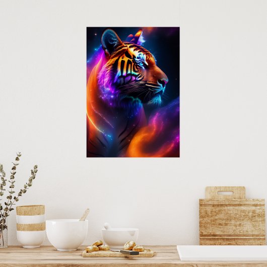 Poster Art Rainbow Tiger (Cuisine)