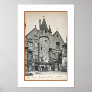 Poster ART Recyclé : 1900s TOURS FRANCE HOTEL POSTCARD