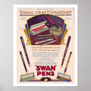 Poster ART Recyclé : 1931 SWAN PEN AD