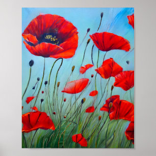 Poster Art Red Poppies