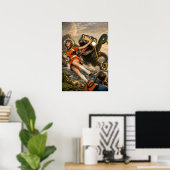 Poster Art Rétro Fantastique Monstre Spatial Sci-Fi (Bureau à domicile)