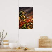 Poster Art Rétro Femme de l'Espace Fantastique Sci-Fi (Cuisine)