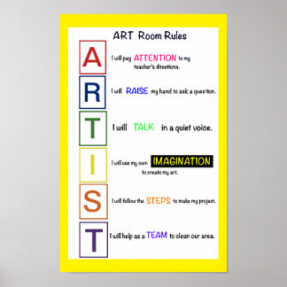 Poster Art Room Rules.