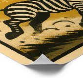 Poster Art Safari Rétro Ruée de Zèbres (Coin)