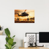 Poster Art scène d'action militaire (Bureau à domicile)
