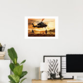 Poster Art scène d'action militaire (Bureau à domicile)