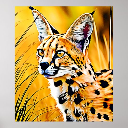Poster Art Serval Africain (Devant)