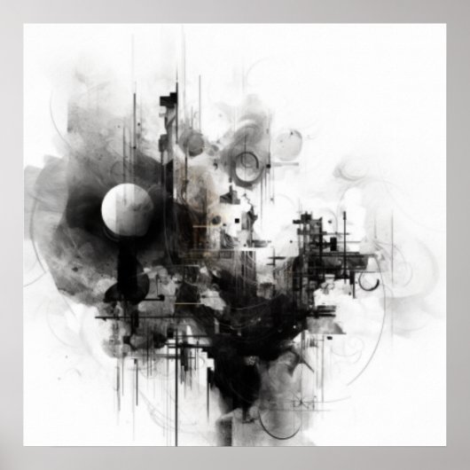 Poster Art simple noir et blanc (Devant)