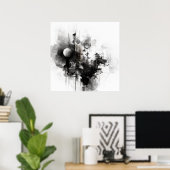 Poster Art simple noir et blanc (Bureau à domicile)