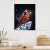 Poster Art spatial de la comète gelée du cardinal cosmiqu (Cuisine)