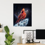 Poster Art spatial de la comète gelée du cardinal cosmiqu (Bureau à domicile)