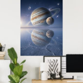 Poster Art spatial de réflexion de Jupiter (Bureau à domicile)