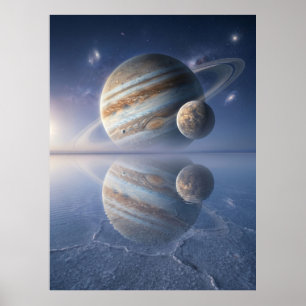 Poster Art spatial de réflexion de Jupiter