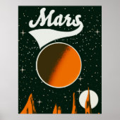 Poster Art spatial vintage de Mars (Devant)