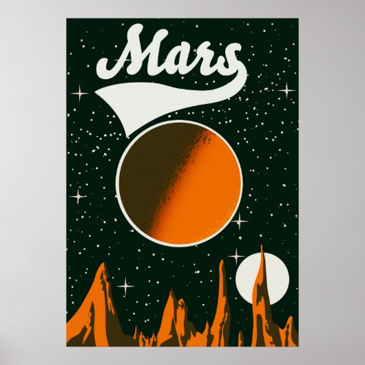 Poster Art spatial vintage de Mars (Devant)