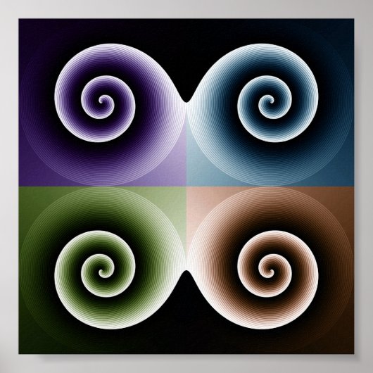 Poster Art spiral à quatre couleurs (Devant)